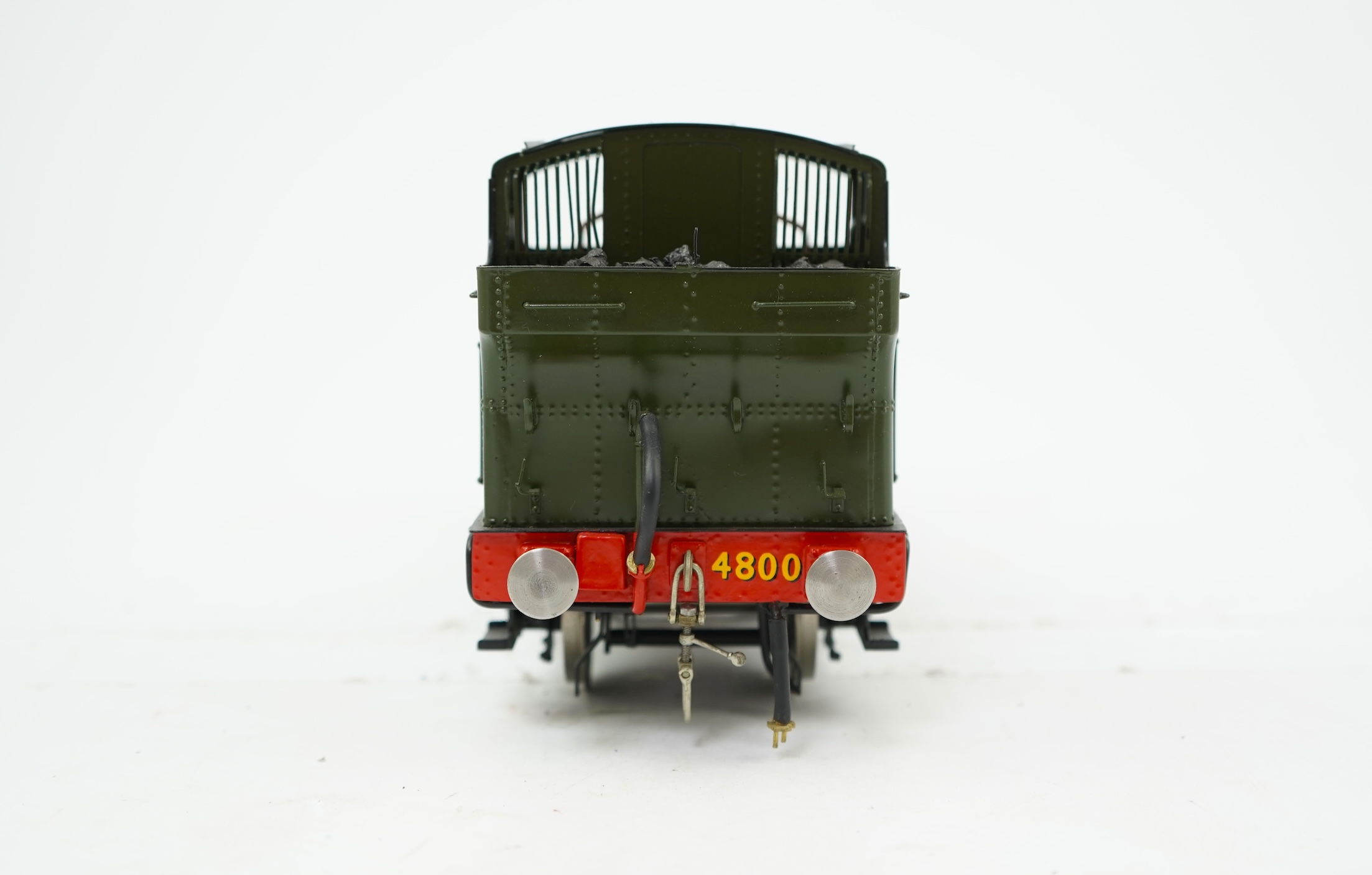 A Gauge One brass model of GWR Class 14xx, 4800, 0-4-2T locomotive, powered for two rail operation.